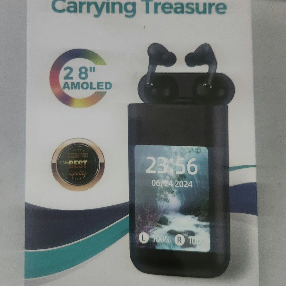 Black Wireless Earbuds with Charging Case